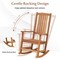 Hardwood Rocking Chair Patio Porch Rocker 31 Inch Ergonomic Outdoor Chair